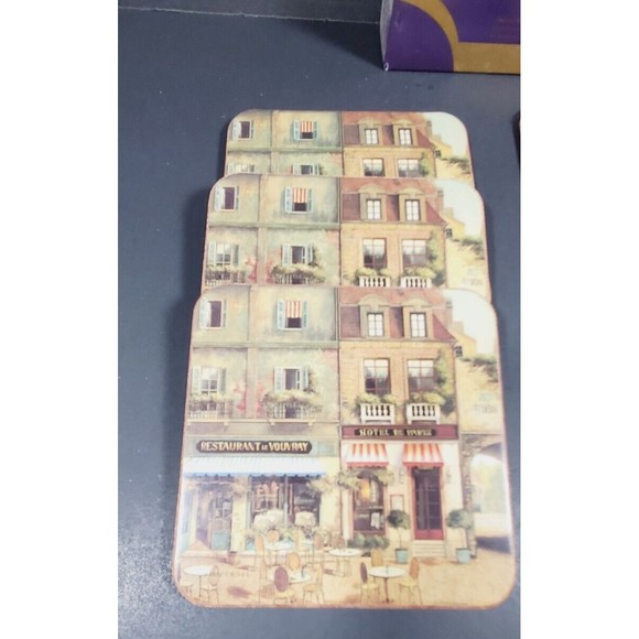 Set of 6 Pimpernel Paris French Cafe 4-Inch Coasters, New in Box - Picture 3 of 6